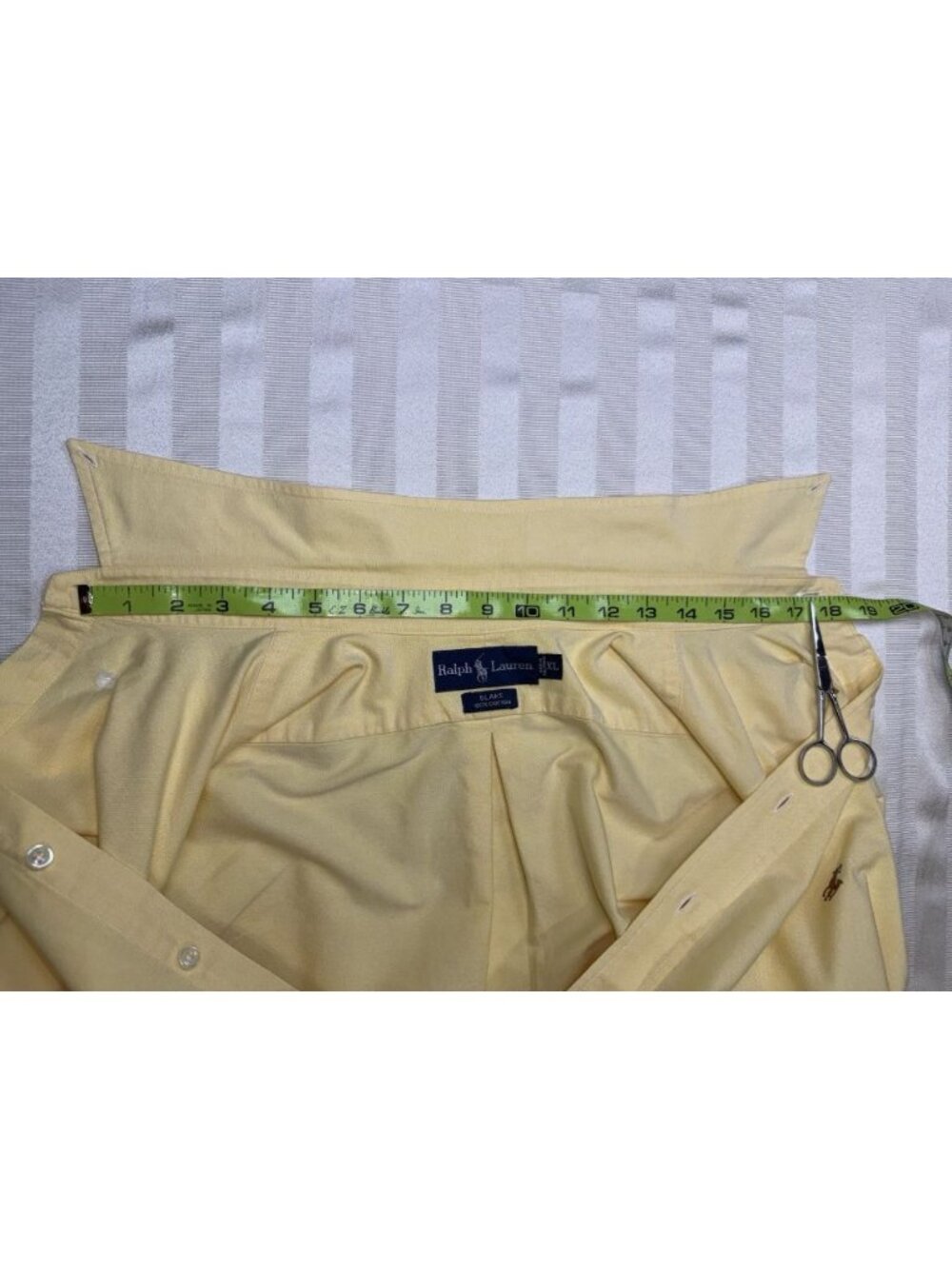 Ralph Lauren Mens XL Blake Button Down Oxford Shirt Yellow Long Sleeve Pony - Picture 11 of 15